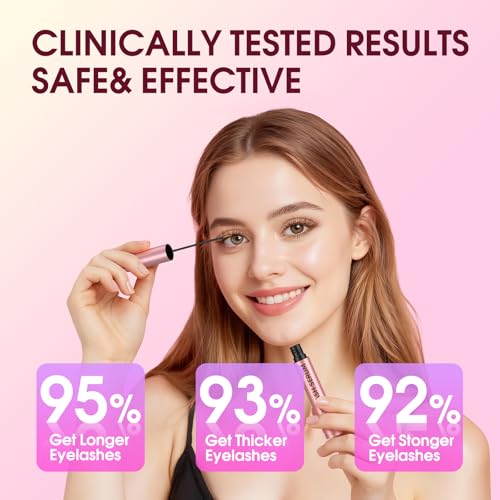 Lash Serum for Eyelash Growth: Premium Eyelash Growth Serum with Advanced Formula to Boost Longer Fuller and Thicker Lashes and Eyebrows - Gentle & Vegan for Sensitive Eyes (5 mL)
