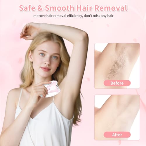 Epilators Hair Removal for Women - 2 Speeds Face Epilator with LED Light (Pink)