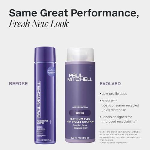 Paul Mitchell Platinum Plus Deep Violet Shampoo 10.14 Fl Oz Toning Hair Care - Blonde Highlight Gray Silver