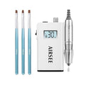 AIRSEE Nail Art Clean Up Brushes and E8 Rechargeable 30000RPM Electric Nail Drill