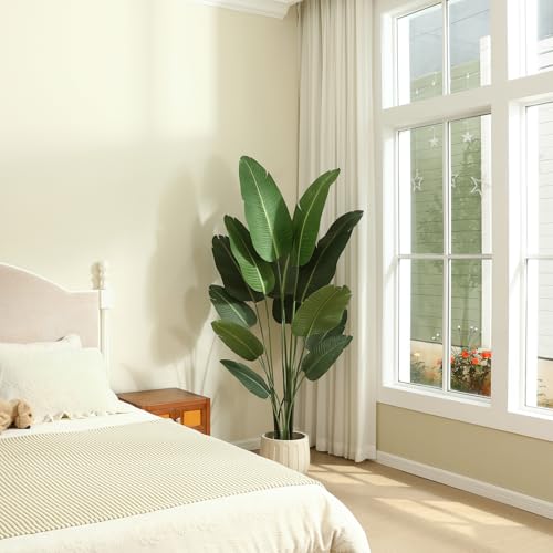 6ft Bird of Paradise Artificial Plant with Woven Basket - Faux Indoor Decor