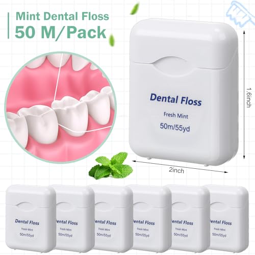 Mimorou White Dental Floss Bulk Pack of 96 - 1.5 Foot Mint Flavored Floss for Oral Care