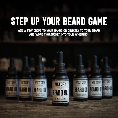 Victory Barber & Brand Beard Oil for Men - Moisturizing, Scented Cedar & Lavender, End Beardruff, Made in USA