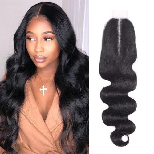 FEHOKA 10 Inch 2x6 Brazilian Body Wave HD Lace Closure for Black Women Middle Part