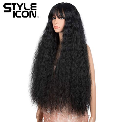 Long Wavy Lace Front Wig 32 Inch Synthetic Hair with Middle Part