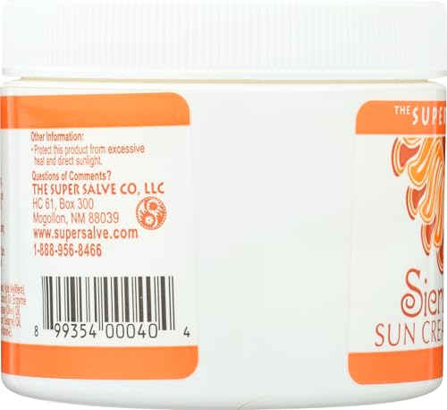 Super Salve Sierra Madre Sun Cream SPF 30 - 6 OZ Moisturizing Sunscreen