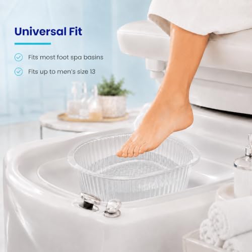 ForPro Professional 100-Count Clear Disposable Pedicure Liners - 50% Thicker, Universal Fit