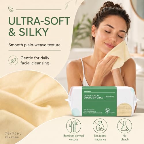 PoeticEHome Unscented Disposable Face Towels - 400 Soft Cleansing Wipes