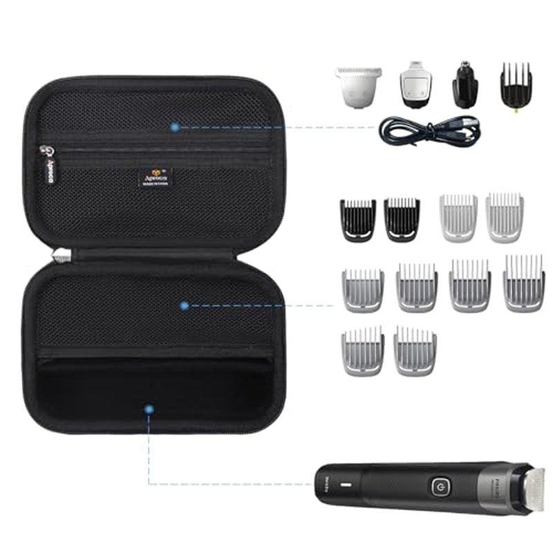 Aproca Hard Case Compatible with Philips NorelcoSeries 3000 5000 MG3740/40 MG3750/50 MG5970/49 Men's Electric Trimmer Shaver, Storage Portable Bag for Accessories (Case Only)