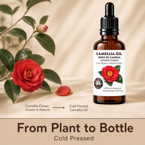 Japanese Tsubaki Camellia Oil for Hair & Skin - 2 Fl Oz, Cold Pressed & Pure