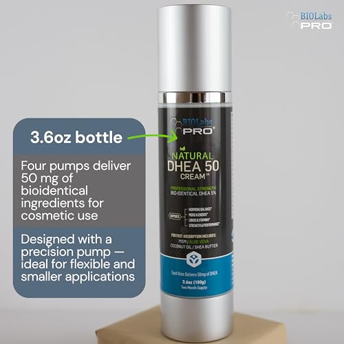 Bioidentical DHEA Cream for Women and Men - Skin Nourishing Lotion, 3.6 oz