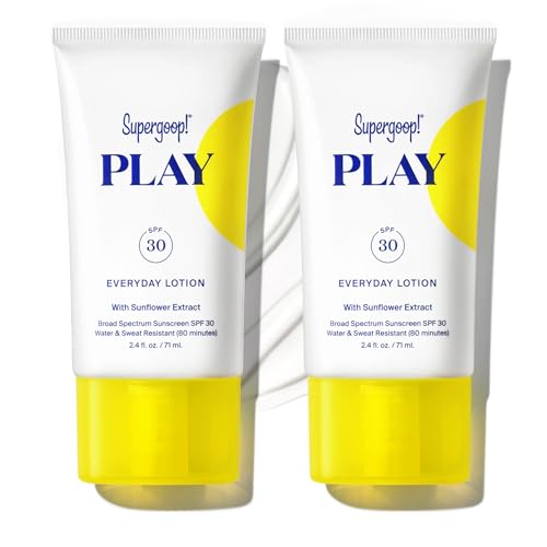 SPF 50 Sunscreen Lotion for Face & Body - 2.4 Fl Oz Pack of 2 - Water & Sweat Resistant, Hydrating Sun Protection