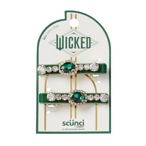 Wicked Emerald City Rhinestone Salon Clips - hair clips - hair clips for women - gifts for her - hair accessories -Scunci by Conair - 2PK