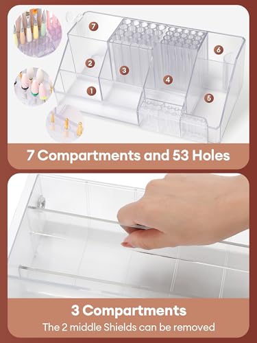 Acrylic Nail Drill Organizer with Drawer - White, Large Capacity, Professional Nail Tool Storage