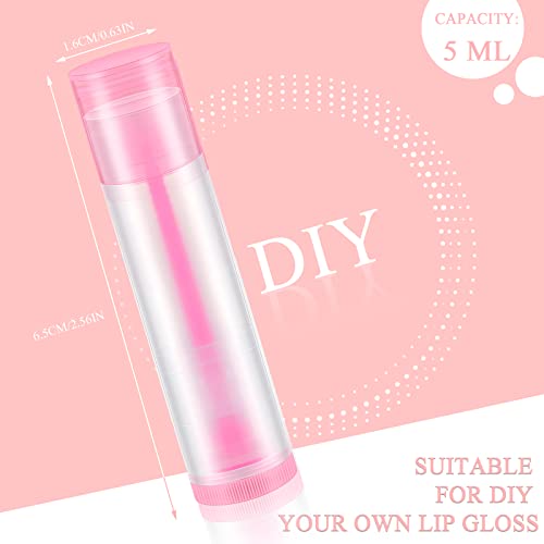 300 Pcs Lip Balm Containers 5ml Plastic Lip Gloss Tubes with Push Wheel - Assorted Colors