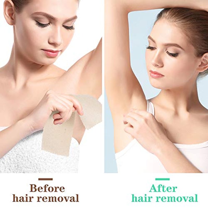 Maitys 200 Pieces Body and Facial Muslin Strips for Hair Removal Natural Muslin Epilating Strips 2.8 x 7.9 Inches Large Bulk for Women and Men