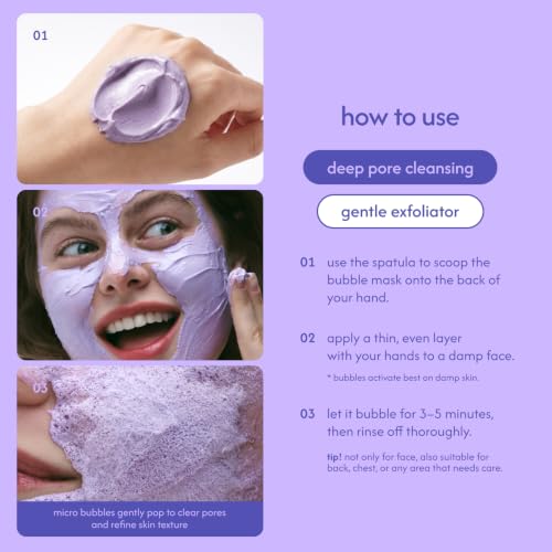 Purple Rice PDRN Bubble Mask for Pore Clearing & Exfoliation - Vegan Korean Skincare