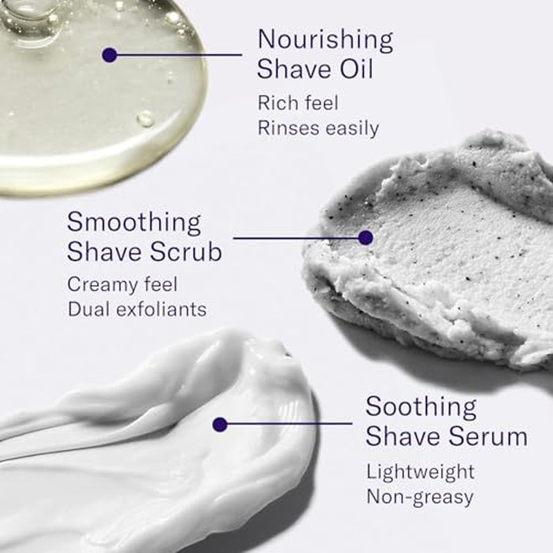 Flamingo Complete Shave Set for Women- Razor Handle, Blade Refill, Mini Smoothing Shave Scrub, Mini Nourishing Shaving Oil, Mini Soothing Shave Serum, and Shower Holder