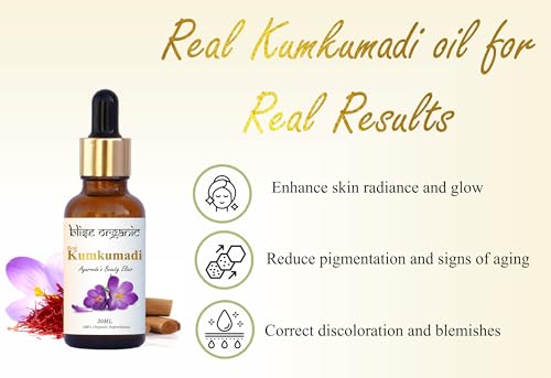 Organic Kumkumadi Saffron Face Oil - Natural Herbal Serum for Glowing Skin