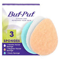 Buf-Puf Multi Pack, Gentle Facial Sponge,Regular Facial Sponge, Body Sponge, Dermatologist Developed, Removes Deep Down Dirt & Makeup Causes Breakouts and Blackheads, Reusable, Exfoliating
