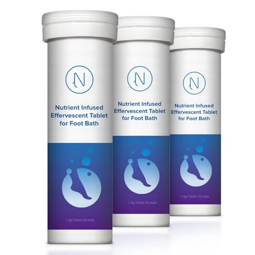 Diabetic Foot Soak Effervescent Tablets Pack of 3 (96 Count) - Rehydrate & Soothe Feet
