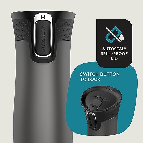 16oz Double Pack Travel Mugs with Leak-Proof Lid - Stainless Steel Insulated, Agave & Sake Metallic