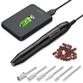 Portable Nail Drill with Power Bank Kit, Electric File for Acrylic Dip Gel and Natural Nails, Manicure Pedicure Drill Efile Tools with Drill Bits and Sanding Bands, Speed Control Power Cord, Black