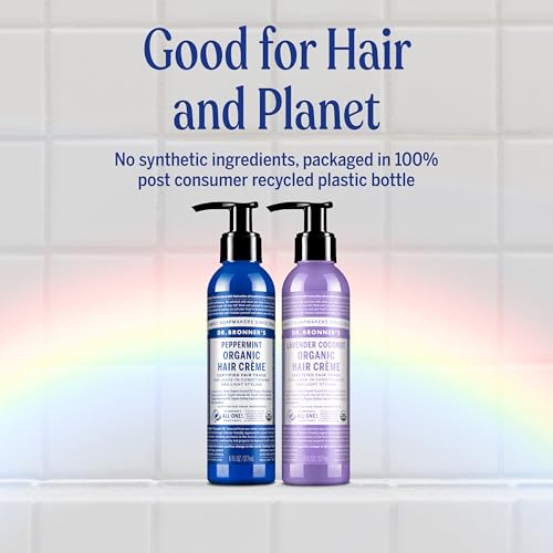 Organic Hair Crème Peppermint 6oz Pack of 2 - Leave-In Conditioner & Styling Cream