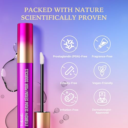 Eyebrow Growth Serum for Longer Fuller Thicker Brows - Purple 0.1 Fl Oz