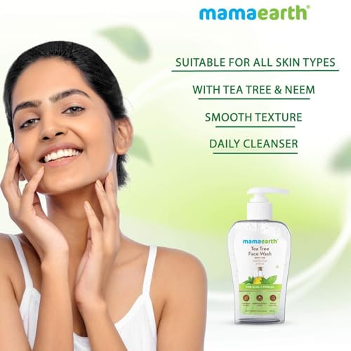 MAMAEARTH Tea Tree Face Wash with Tea Tree & Neem 8.45 Fl Oz (250ml)