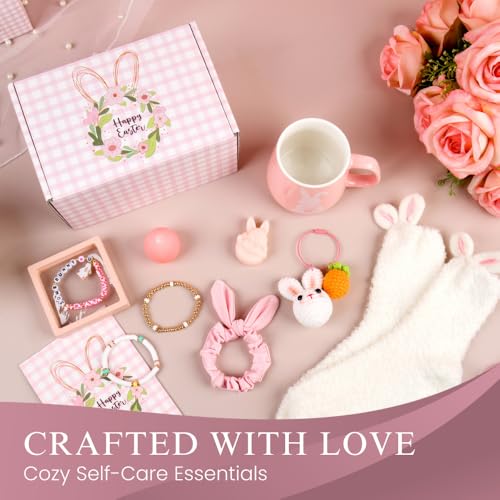Easter Basket Stuffers for Teen Girls & Women - Bunny Gift Set with Tumbler, Mug & Bracelet - Easter_SpaGift
