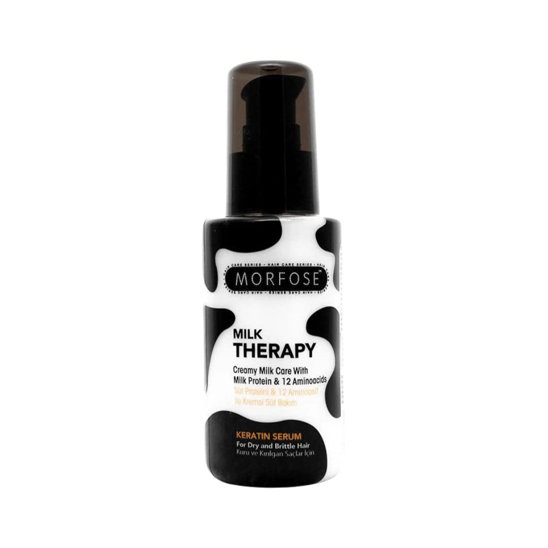 Morfose Milk Therapy Serum, Nurishment and Protection, Silkier, Shinier, Healthier-looking and Stronger Hair, Split-end Healing, provides Softness, Vitality and Radiance, 100 ml