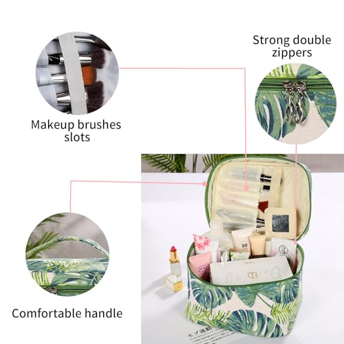 Makeup Bag 4 Pcs Cosmetic Bag Set Portable Travel Cosmetic Bag Multifunction Organizer Storage Bag Toiletry Bag forWomen and Girls (GREEN2)