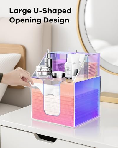 Rainbow Acrylic Face Towel Holder with Dual-Layer Design - Bathroom & Vanity Organizer