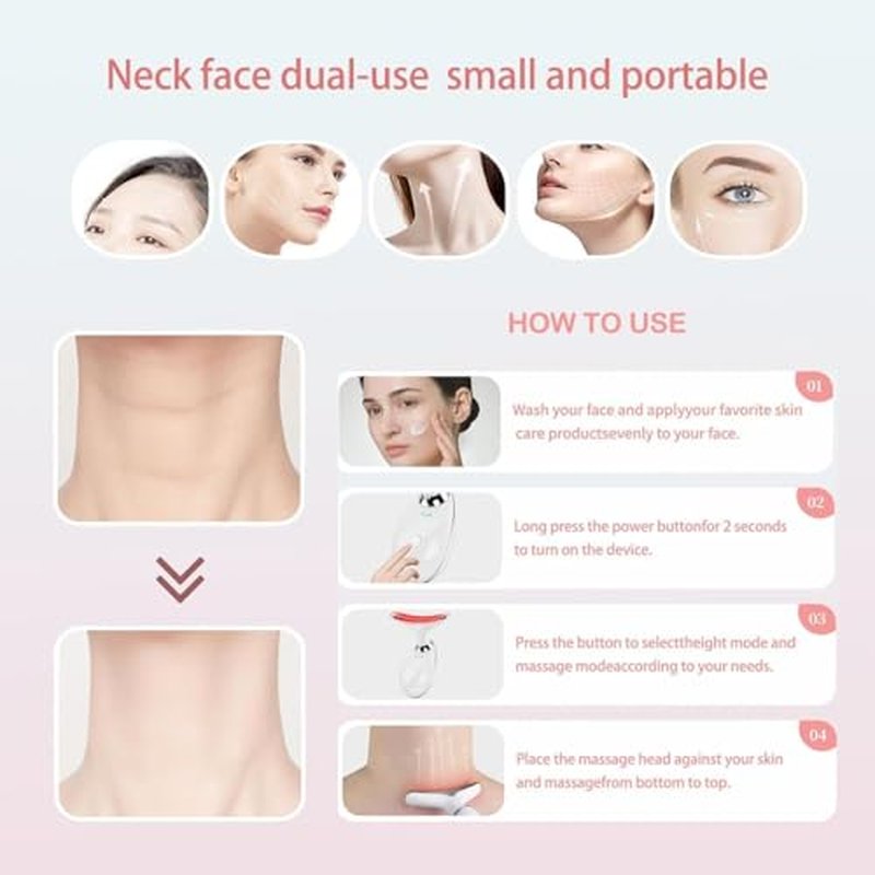 7-Color LED Electric Facial Massager, Heated Beauty Tool for Face and Neck, Relaxing Skincare Device for Home Use