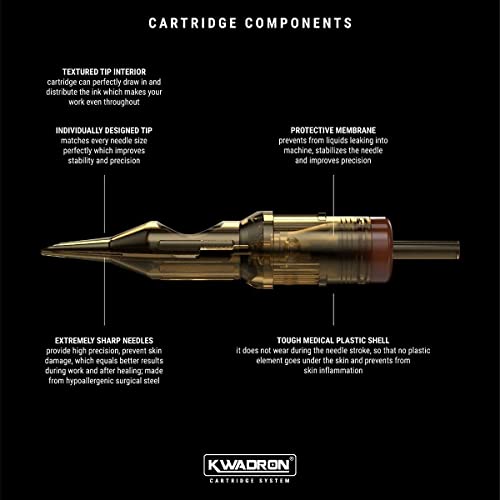 Tattoo Cartridge Needles 35/1RLLT-T Round Liner Long Taper - Kwadron
