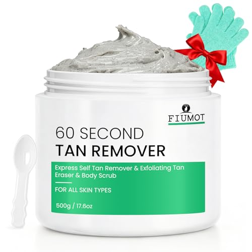 Self Tan Remover Kit with Exfoliating Gloves - Fast & Gentle 15.8 oz