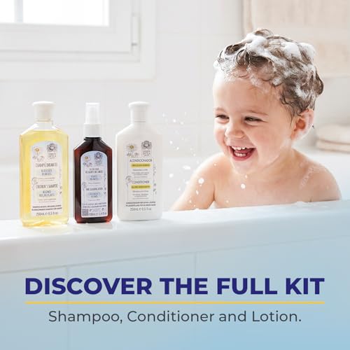 Kids Chamomile Shampoo for Blonde Highlights - 8.5 Fl Oz Natural Toddler Hair Lightener - No Silicones or Parabens - Variation of THIS listing