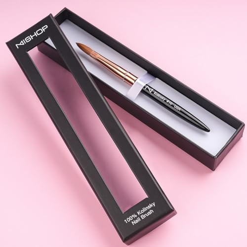 M ? Regal 100% Kolinsky Acrylic Nail Brush | Professional Acrylic Nail Sculpting & Application Brush | Premium Nail Art Tool for Nail Technicians & Artists (#18)