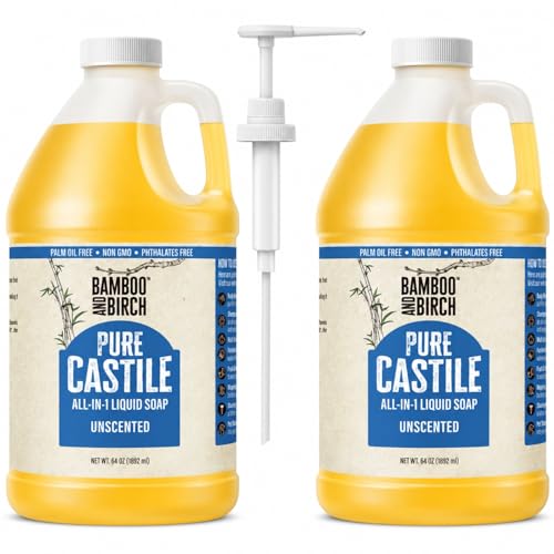 Unscented Castile Liquid Soap - 1 Gallon Refill, Natural & Multi-Purpose