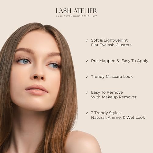 2 Pack Natural Lash Extension Kit with False Eyelashes & Adhesive - 82 Lashes Each