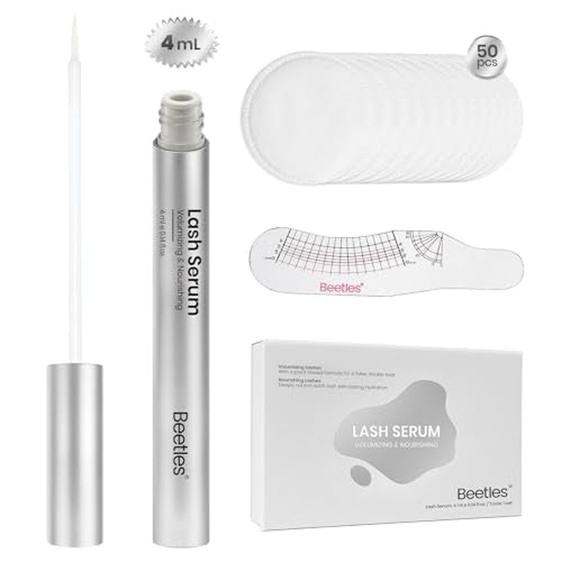 Beetles Eyelash Growth Serum 4ml Eyebrow Growth Serum with Gentle Advanced Formula to Boost Longer Fuller Thicker Looking Lashes Eyelash Enhancing Gift for Women