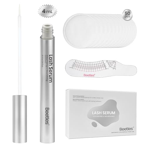 Beetles Eyelash Growth Serum 4ml Eyebrow Growth Serum with Gentle Advanced Formula to Boost Longer Fuller Thicker Looking Lashes Eyelash Enhancing Gift for Women