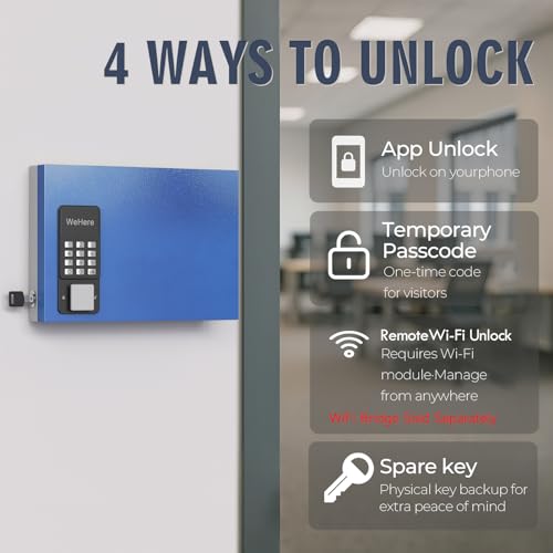 Smart Wall-Mount Key Lock Box with App Control, One-Time Code & Bluetooth