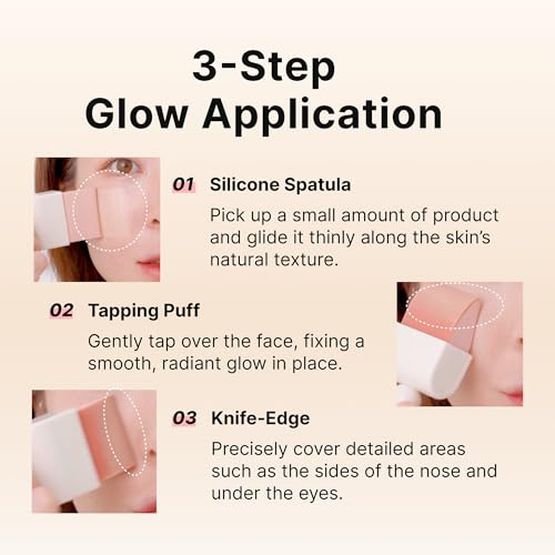 THE TOOL LAB Magnet Styler Radiant Dual Puff, Liquid Foundation Application with Silicone Spatula & Tapping Puff, Liquid Cream Makeup Blending Tool, Korean Makeup (1 Count)
