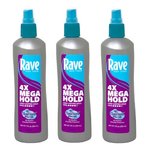 3 Pack Unscented Mega Hairspray Pump Bottles - 11 fl oz | Rave