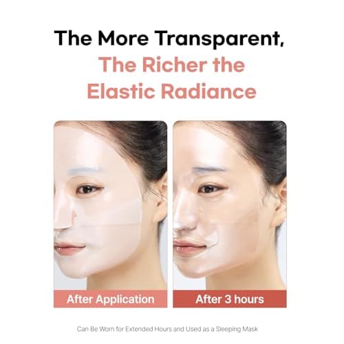 Mucin Collagen Peptide Hydrogel Mask (Plant Mucin & 7-Collagen Complex) ? Hydrating & Firming Facial Sheet, 5 Pack ? Korean Skincare Glow Essentials