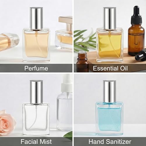Silver 30ml Glass Refillable Perfume Spray Bottles - Travel Set of 30