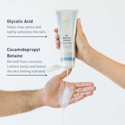 Dermatologist's Choice pH Balanced Cleanser with AHA Glycolic Acid For Face and Body, Fragrance-Free Gentle Face Wash, Body Wash, and Makeup Remover