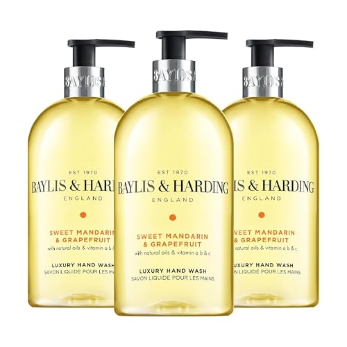 Liquid Hand Soap with Dispenser - Sweet Mandarin & Grapefruit 16.9oz / 500ml - 3-Pack Variation